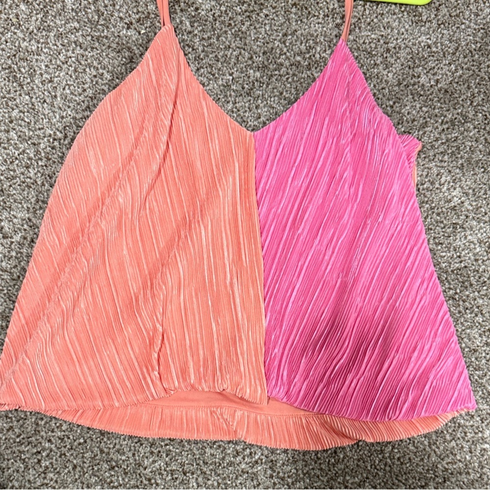 Express Pink and Orange Colorblock Camisole